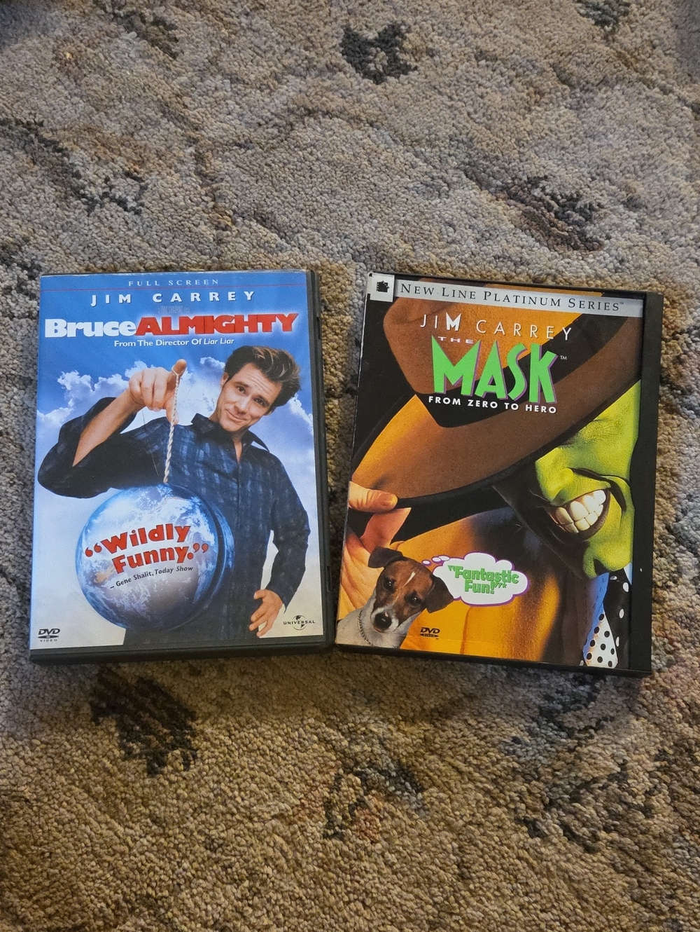 Jim Carrey DVD Lot: Bruce Almighty & The Mask - Blue, Green